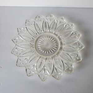 VINTAGE Federal Glass PETAL Clear 11.5" Serving Platter Plate Sunflower Flower
